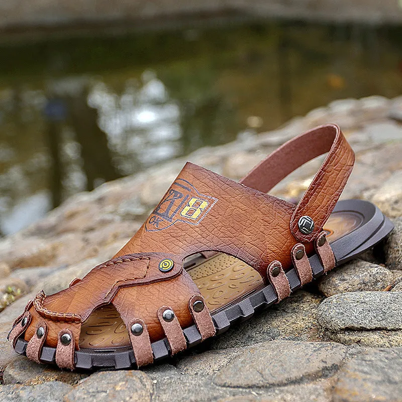 Baotou Sandals Men Casual Leather Sandals Men