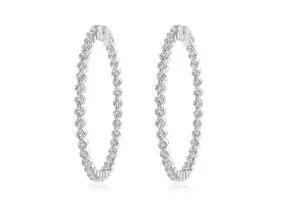Bezel Diamond Hoops