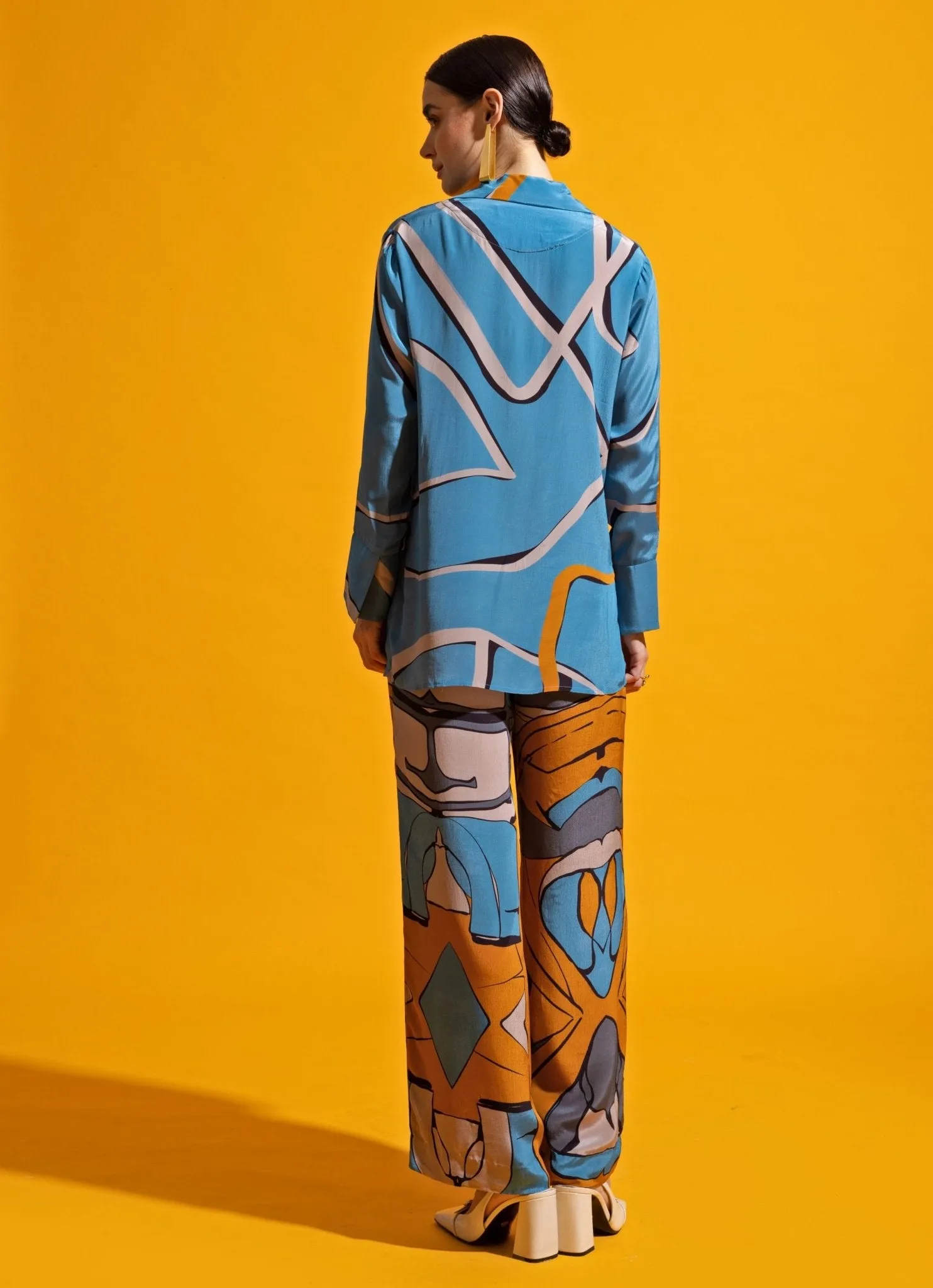 Blue Abstract Printed Co-Ord Set