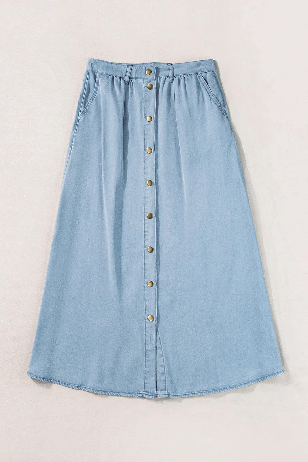 Button Front Maxi Skirt