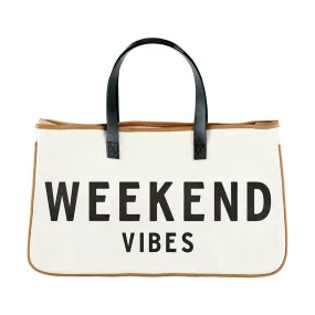 Canvas Tote Bag - Weekend Vibes, Stylish & Spacious