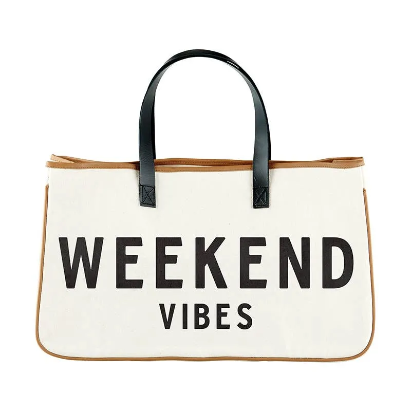 Canvas Tote Bag - Weekend Vibes, Stylish & Spacious