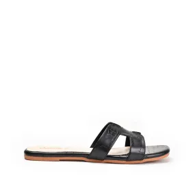 Classic Black Croc-Styled Flats | 544L-C Dolcis