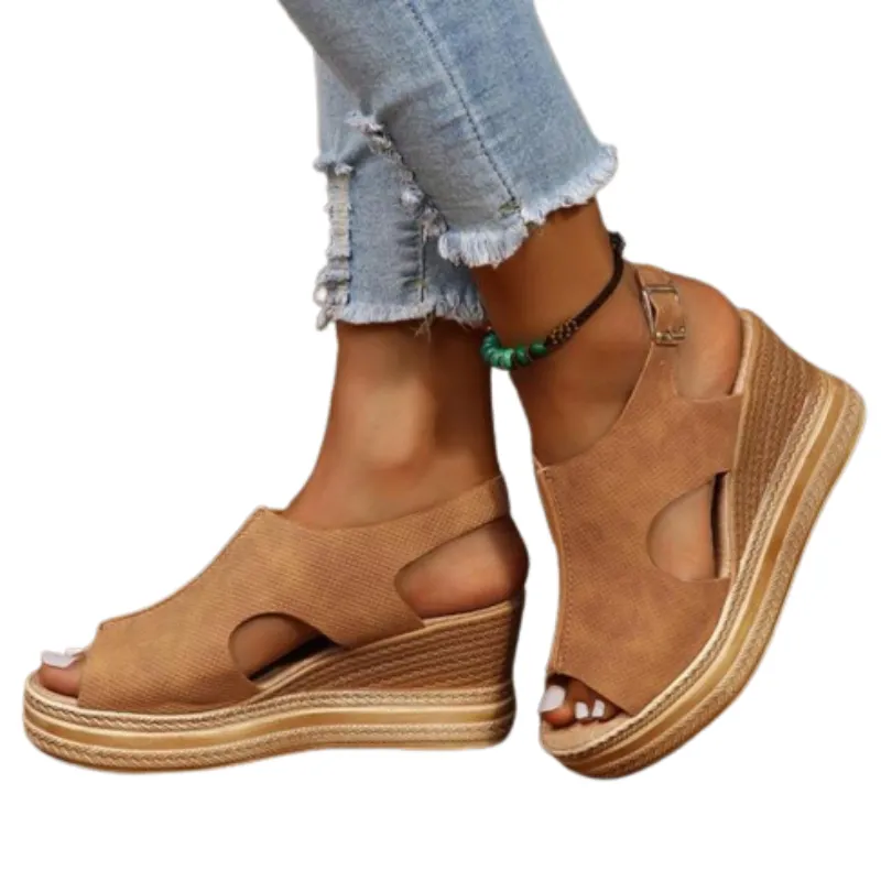 Cuzcare Women Sandals Arch Support Pain Relief Buckle AntiSlip Glitter Color Sandals