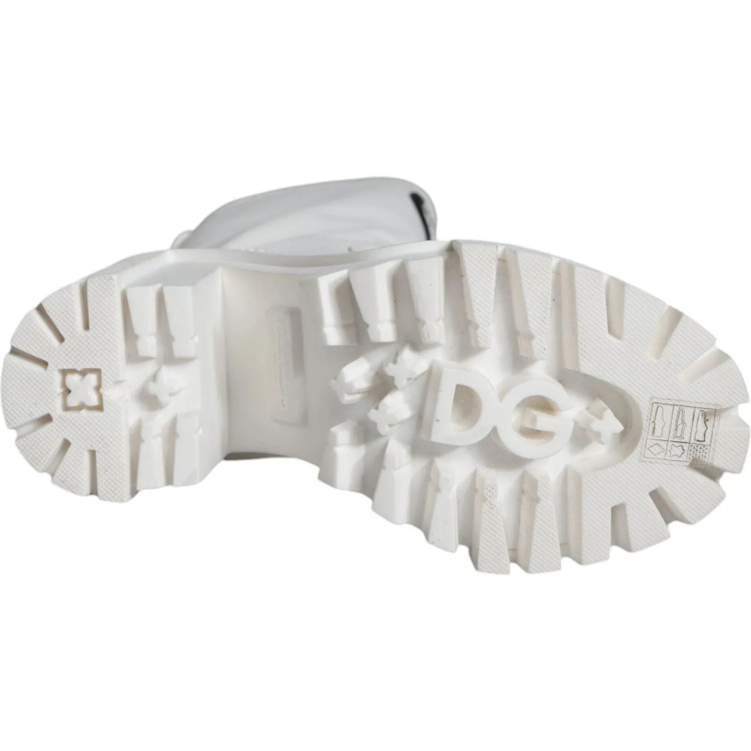 Dolce & Gabbana White Cotton Logo Heels Knee High Boots Shoes