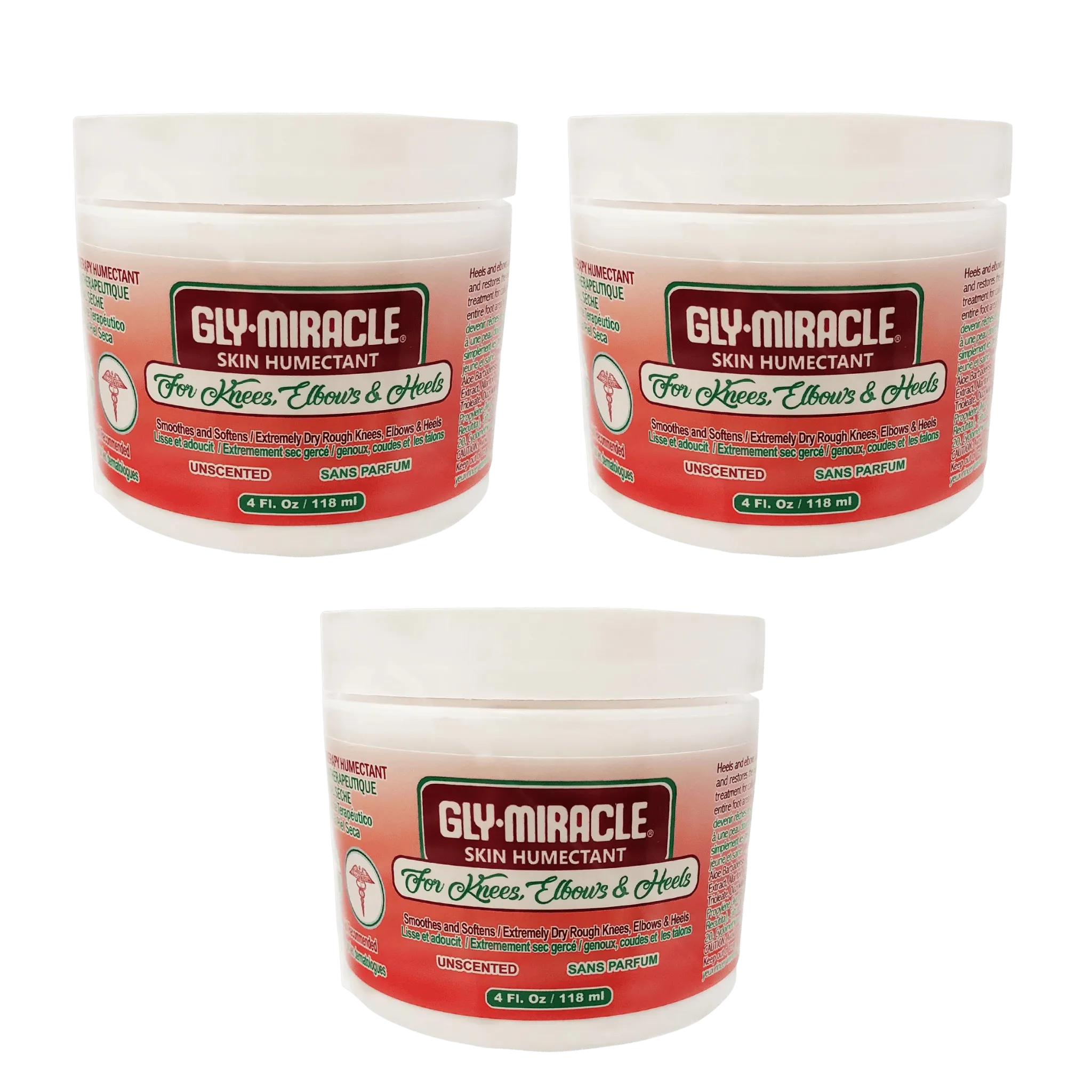GLY MIRACLE Knees, Elbows, Heels Skin Humectant with Aloe Vera & Other Plant Extracts, 4 oz, Deep, Nourishing Hydration for Dry, Cracked, Irritated Skin on arms, legs and feet; Non- Greasy; UNSCENTED