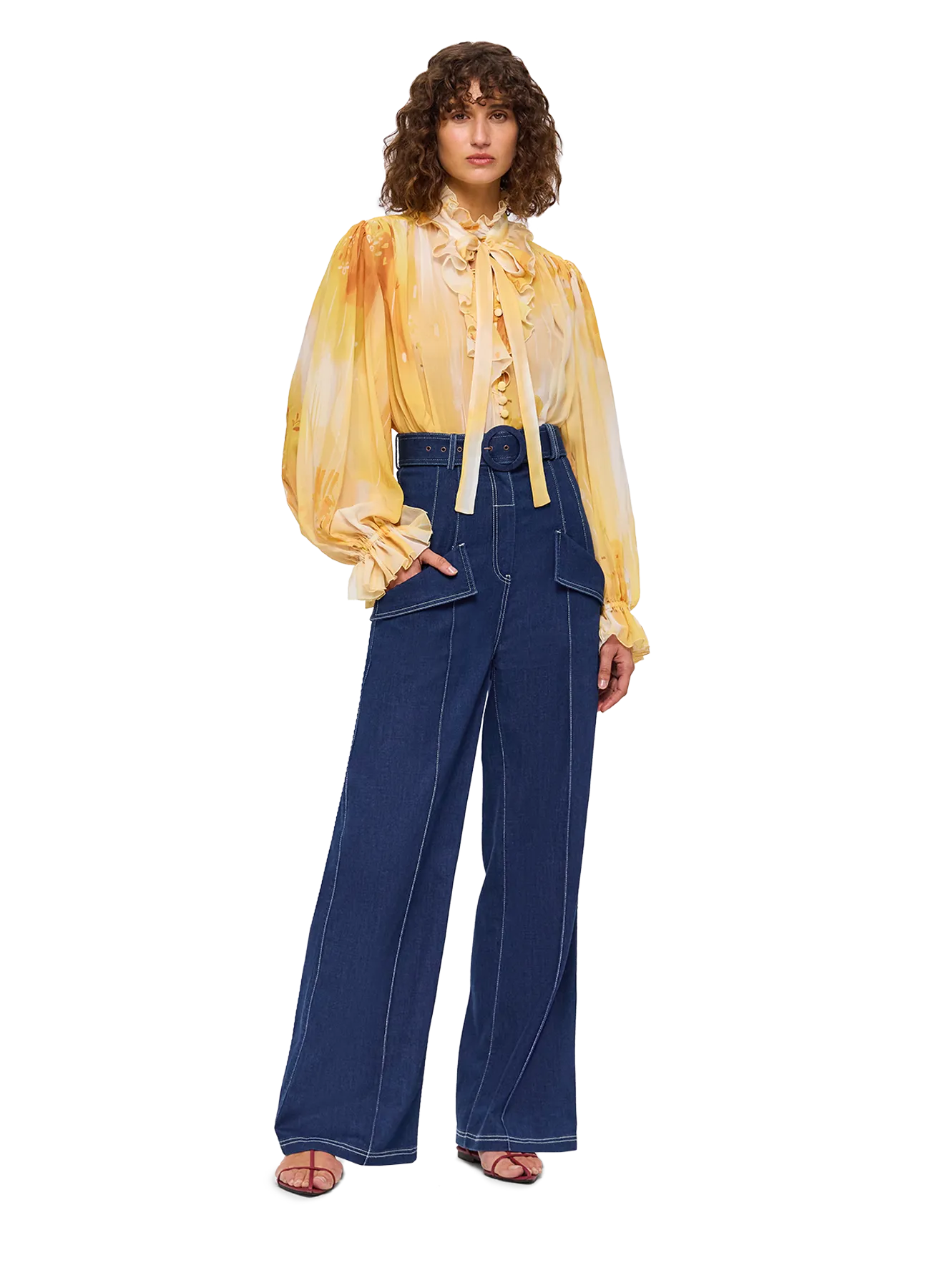LEO LIN - Faye Tie Neck Bluse