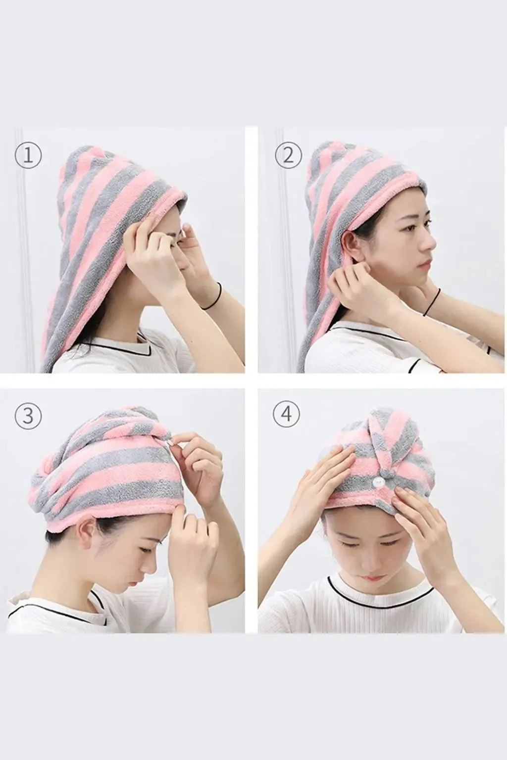 Magic Microfiber Bathing Quick Dry Hair Cap Towel Bathroom Hat