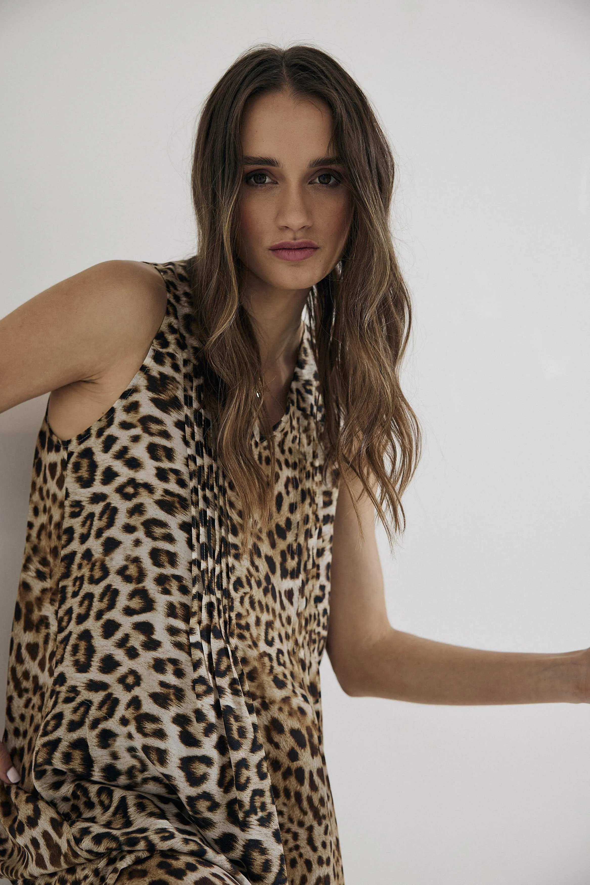 Maxi Dress in Leopard Silk