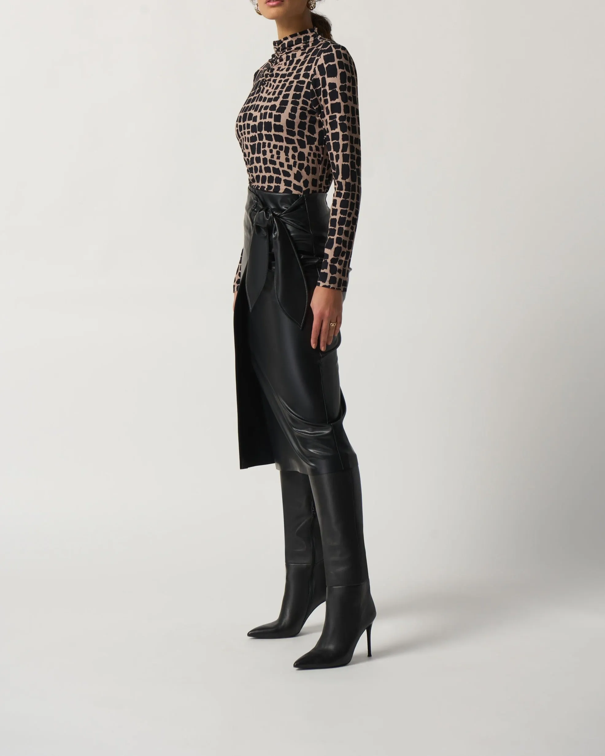 Mock Neck Animal Print Top
