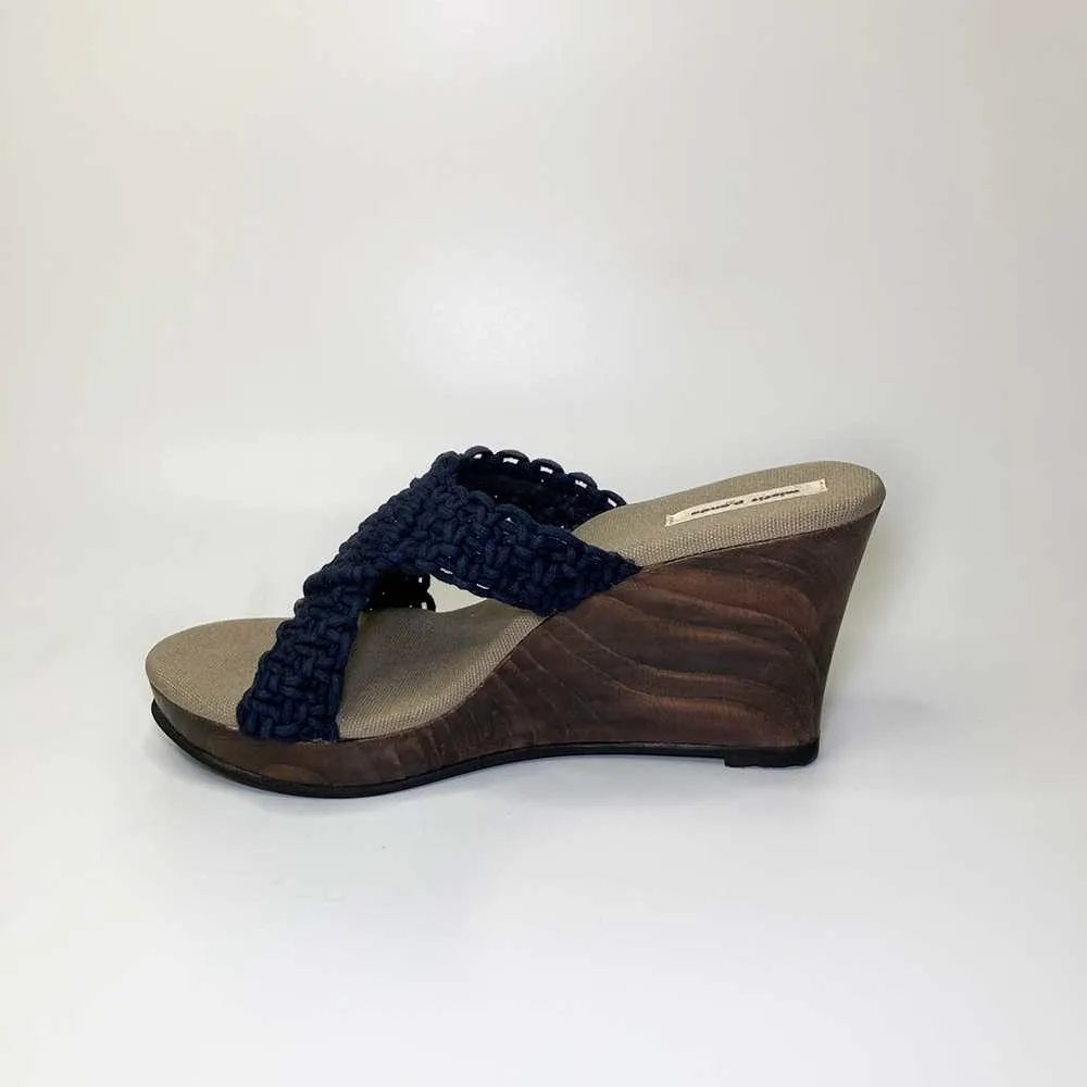 Navy Macrame Wedges for Women | Perfectly Balanced Comfort & Style