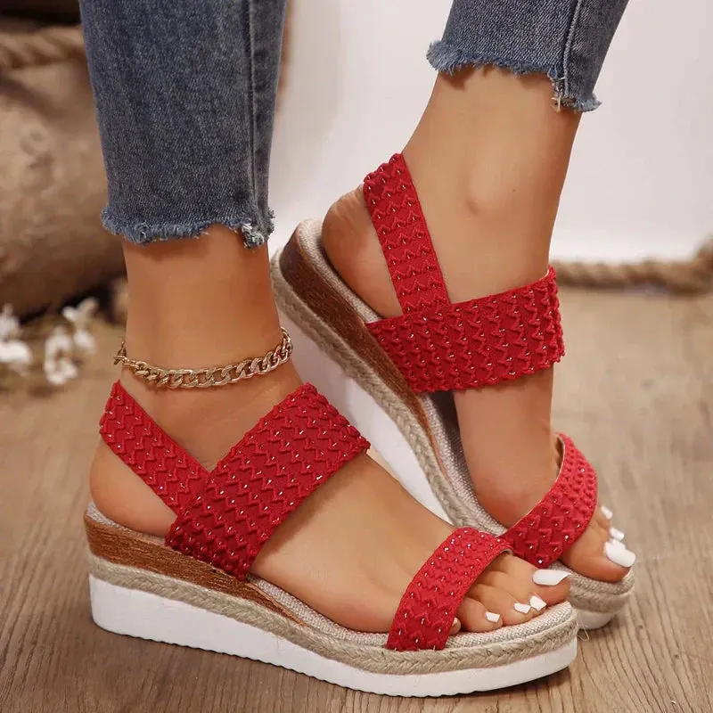 Platform wedge heel sandals for women