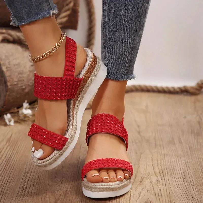 Platform wedge heel sandals for women