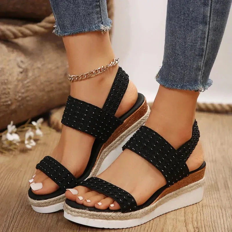 Platform wedge heel sandals for women