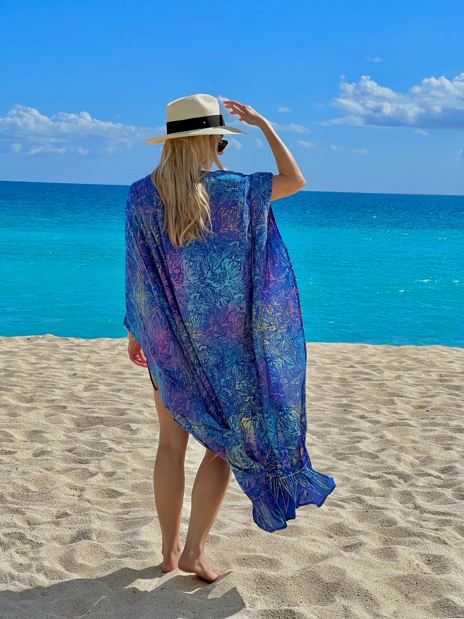 Samantha Robe & Gabrielle Pant Set in Batik Peri Rainbow