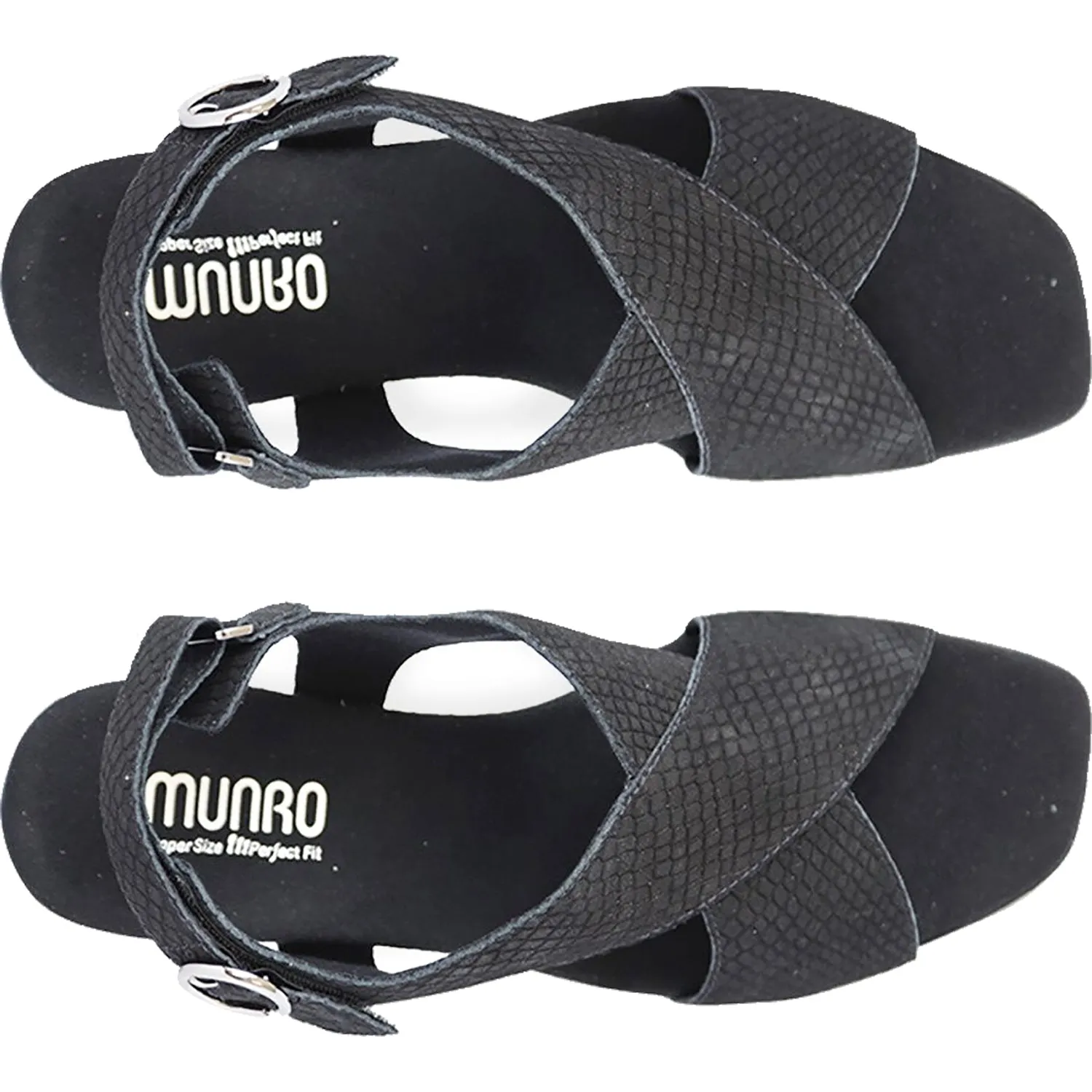 Women's Munro Jenny Black Lizard Print Nubuck