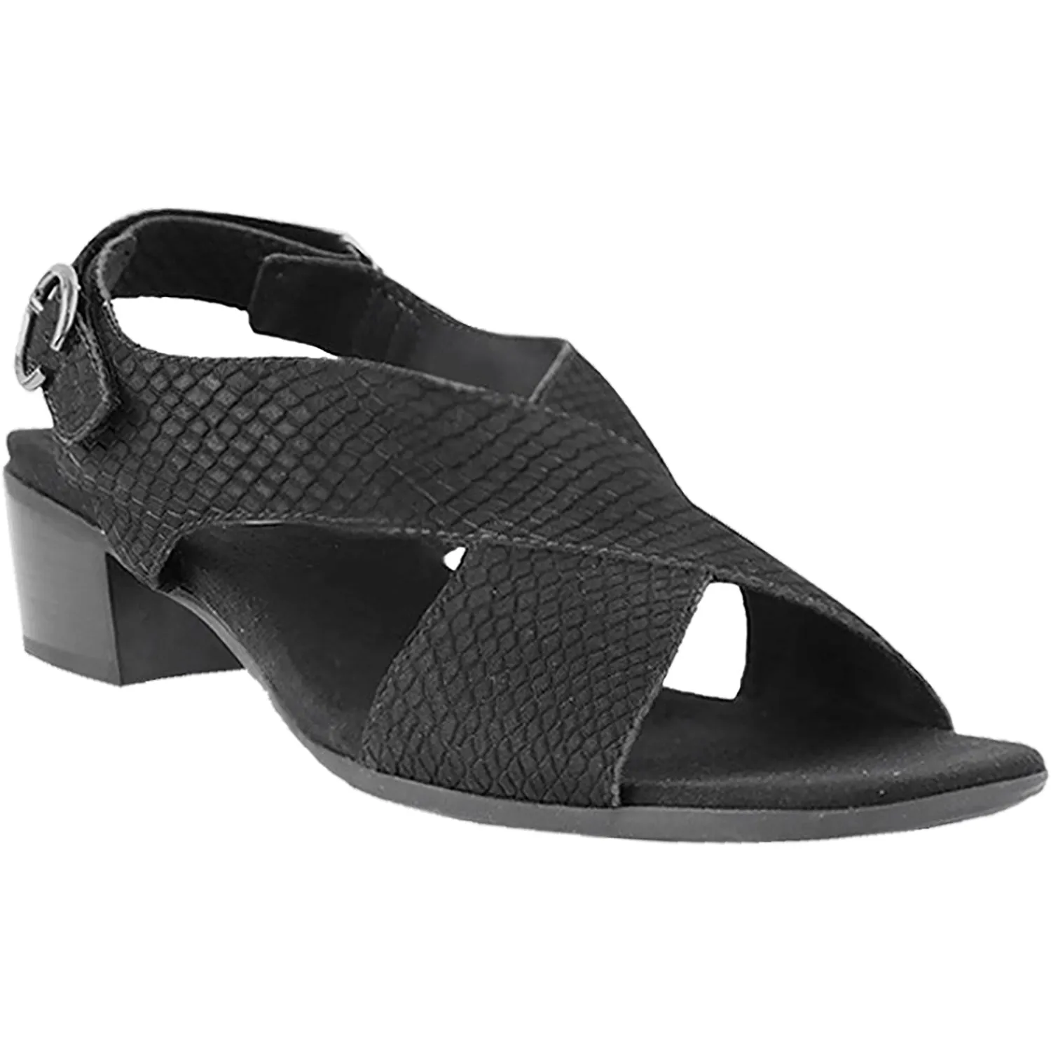 Women's Munro Jenny Black Lizard Print Nubuck